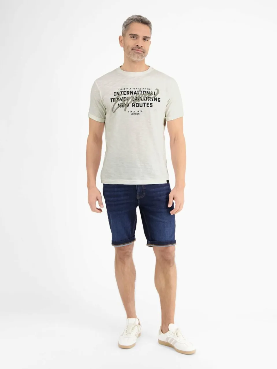 LERROS Shirts<Herren T-Shirt weiß uni