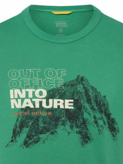 Camel Active Shirts<Herren T-Shirt grün ecru bedruckt