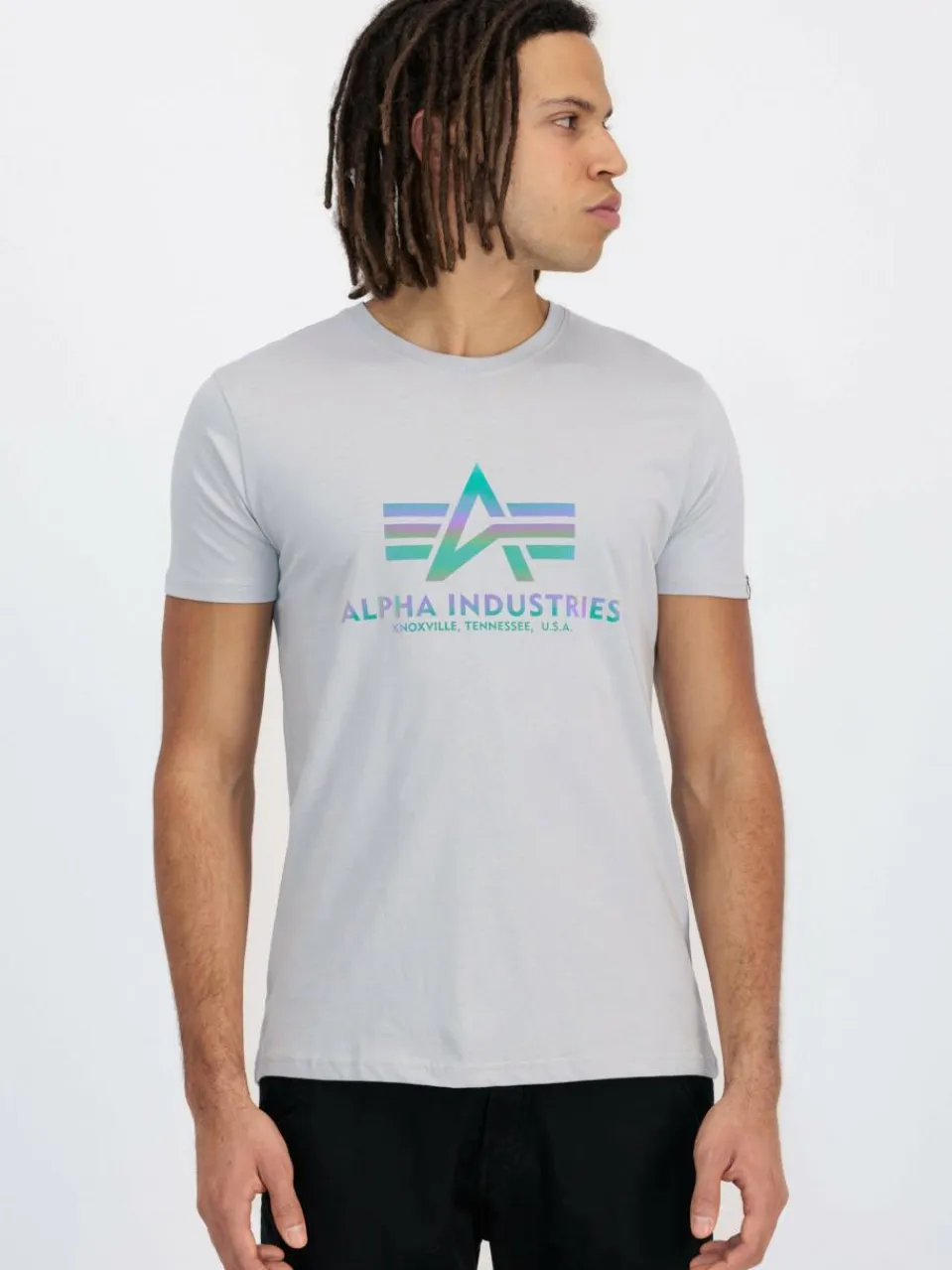 Alpha Industries Shirts<Herren T-Shirt blau bedruckt
