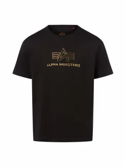 Alpha Industries Shirts<Herren T-Shirt schwarz gold bedruckt