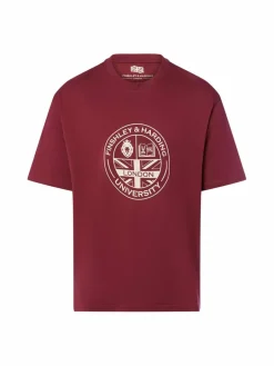 Finshley & Harding London Shirts<Herren T-Shirt bordeaux bedruckt