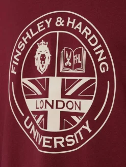 Finshley & Harding London Shirts<Herren T-Shirt bordeaux bedruckt
