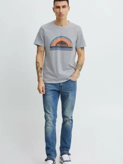 BLEND Shirts<Herren T-Shirt grau gemustert