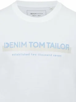 Tom Tailor Denim Shirts<Herren T-Shirt weiß bedruckt