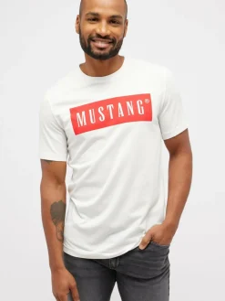 Mustang Shirts<Herren T-Shirt weiß uni