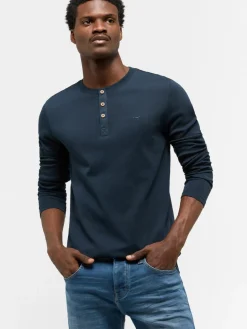 Mustang Shirts<Herren T-Shirt blau uni