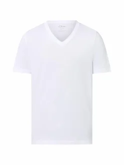 s.Oliver Shirts<Herren T-Shirt weiß uni