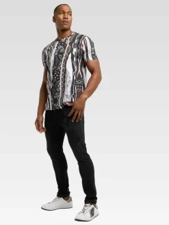 Carlo Colucci Shirts<Herren T-Shirt - Dini grau gemustert