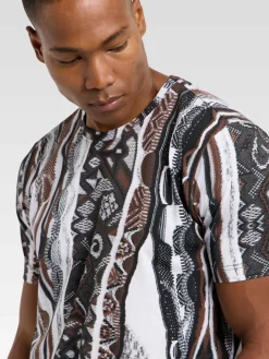 Carlo Colucci Shirts<Herren T-Shirt - Dini grau gemustert