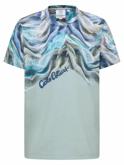 Carlo Colucci Shirts<Herren T-Shirt - Donquerque petrol bedruckt