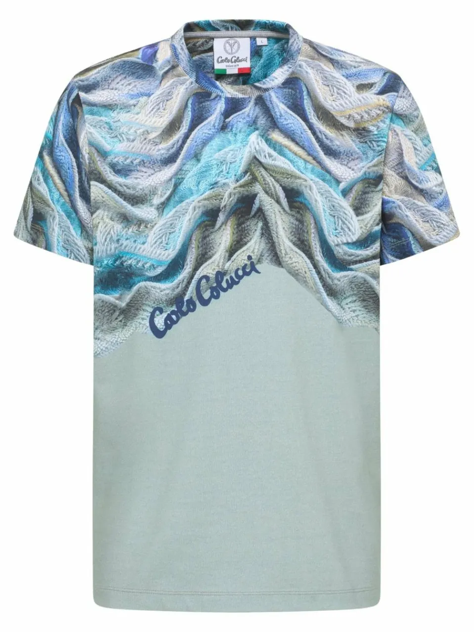 Carlo Colucci Shirts<Herren T-Shirt - Donquerque petrol bedruckt