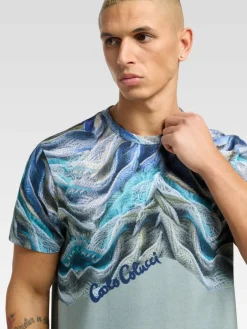 Carlo Colucci Shirts<Herren T-Shirt - Donquerque petrol bedruckt
