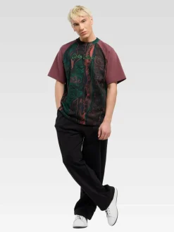 Carlo Colucci Shirts<Herren T-Shirt - Eschfaller bordeaux gemustert