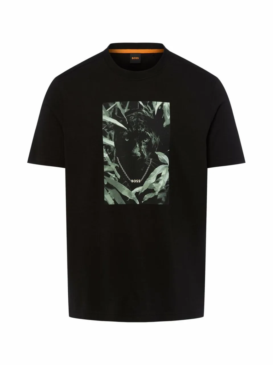 BOSS Orange Shirts<Herren T-Shirt - Animali schwarz uni