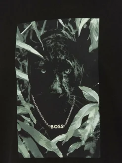 BOSS Orange Shirts<Herren T-Shirt - Animali schwarz uni