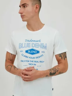 BLEND Shirts<Herren T-Shirt - BHAdam weiß bedruckt