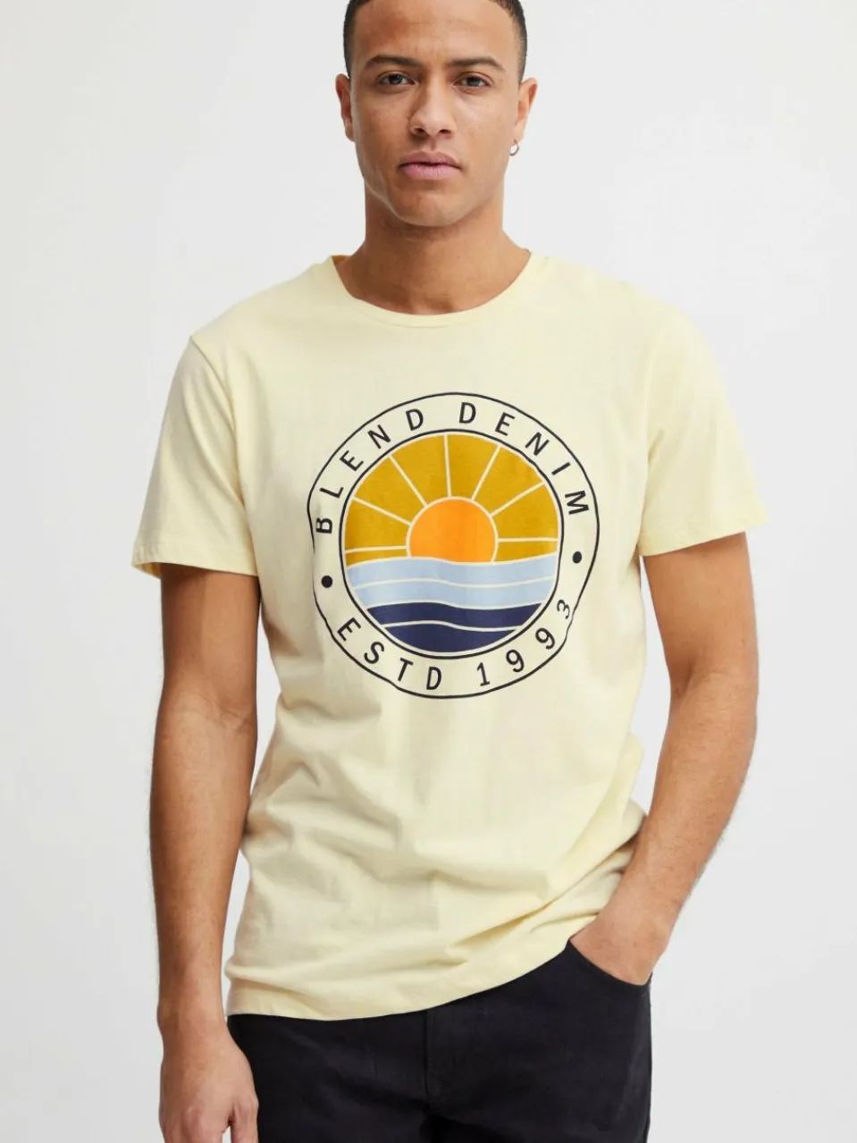 BLEND Shirts<Herren T-Shirt - BHBammer beige gemustert