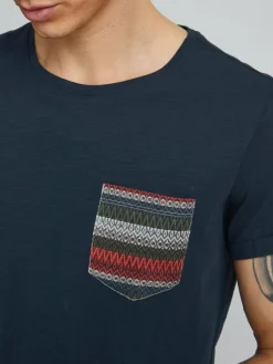 BLEND Shirts<Herren T-Shirt - BHElandro blau gemustert