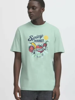 BLEND Shirts<Herren T-Shirt - BHJOK mint bedruckt