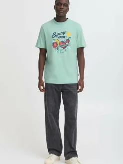 BLEND Shirts<Herren T-Shirt - BHJOK mint bedruckt