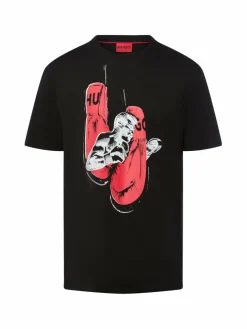 HUGO Shirts<Herren T-Shirt - Diboxer schwarz bedruckt