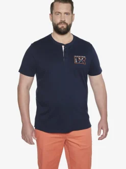 Charles Colby Shirts<Herren T-Shirt - EARL MAXEN blau bedruckt