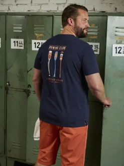 Charles Colby Shirts<Herren T-Shirt - EARL MAXEN blau bedruckt