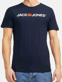 Jack & Jones Shirts<Herren T-Shirt - 3er Pack Basic denim gemustert