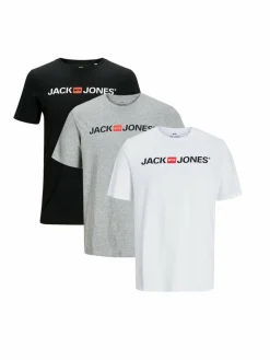 Jack & Jones Shirts<Herren T-Shirt - 3er Pack Basic denim gemustert