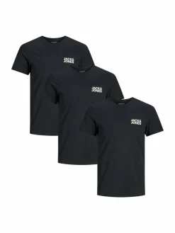 Jack & Jones Shirts<Herren T-Shirt - 3er Pack Corp schwarz gemustert