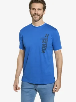 Jan Vanderstorm Shirts<Herren T-Shirt - FLEMMING royal blau bedruckt