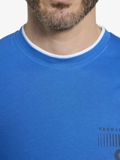 Jan Vanderstorm Shirts<Herren T-Shirt - FLEMMING royal blau bedruckt