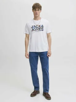 Jack & Jones Shirts<Herren T-Shirt - JJGEplas weiß bedruckt