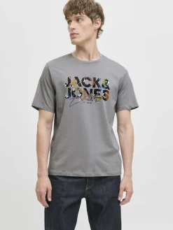 Jack & Jones Shirts<Herren T-Shirt - JJGEplas grau bedruckt
