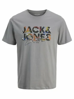 Jack & Jones Shirts<Herren T-Shirt - JJGEplas grau bedruckt