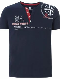 Jan Vanderstorm Shirts<Herren T-Shirt - LINDRAD blau bedruckt