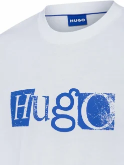 HUGO BLUE Shirts<Herren T-Shirt - Nugix weiß blau bedruckt