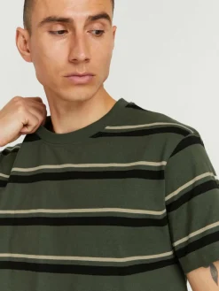 Solid Shirts<Herren T-Shirt - SDVicente grün gestreift