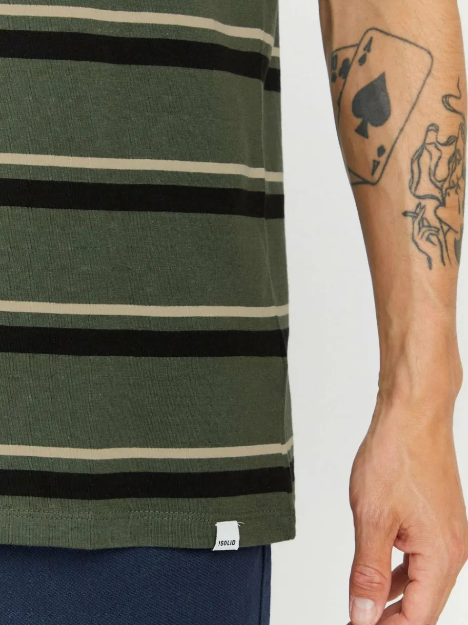 Solid Shirts<Herren T-Shirt - SDVicente grün gestreift