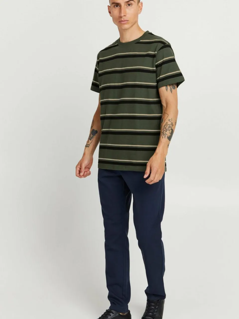 Solid Shirts<Herren T-Shirt - SDVicente grün gestreift