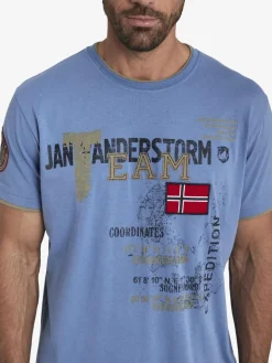 Jan Vanderstorm Shirts<Herren T-Shirt - SÖLVE blau uni