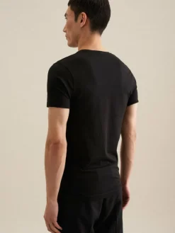 Seidensticker Shirts<Herren T-Shirt - Uni schwarz uni