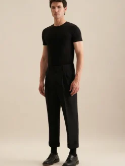 Seidensticker Shirts<Herren T-Shirt - Uni schwarz uni