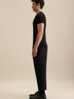 Seidensticker Shirts<Herren T-Shirt - Uni schwarz uni