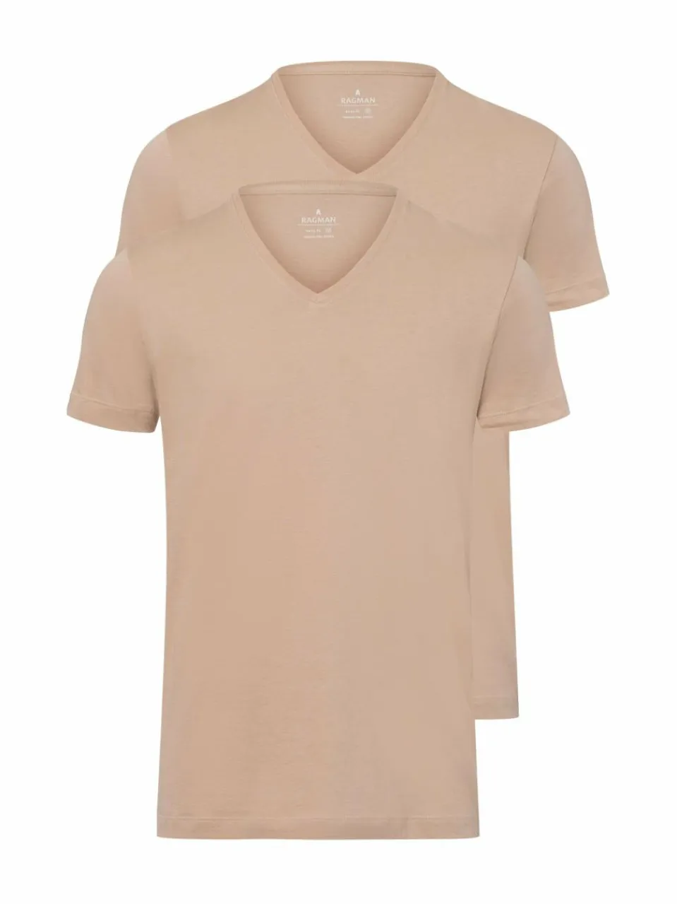 Ragman Shirts<Herren T-Shirt im 2er-Pack melange uni