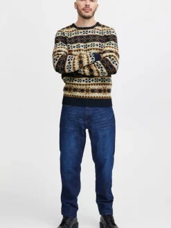 11 Project Pullover & Strickjacken<Herren Weihnachtspullover - PRPasco blau gemustert