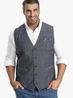 Charles Colby Anzüge<Herren Weste - DUKE DANIEL blau gemustert