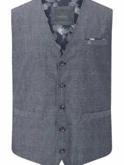 Charles Colby Anzüge<Herren Weste - DUKE DANIEL blau gemustert