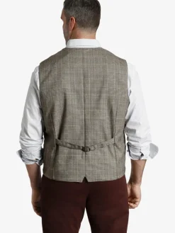 Charles Colby Anzüge<Herren Weste - DUKE EDWARD beige braun kariert