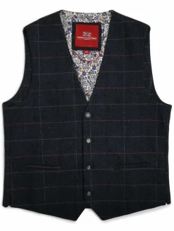 Herren Finshley & Harding London Anzüge>Herren Weste mit Fliege und Einstecktuch